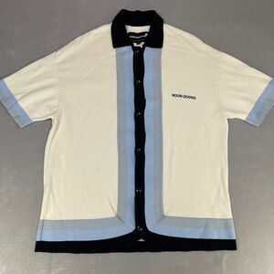Noon Goons Boulevard Knit Shirt Mens Size Small Cotton Button Up Polo Vanilla